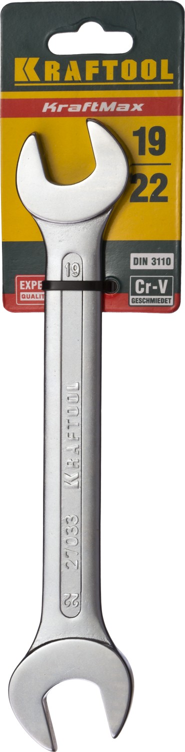 KRAFTOOL 19 х 22 мм, рожковый гаечный ключ (27033-19-22)