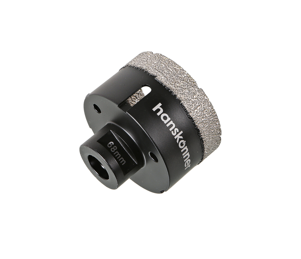 Коронка алмазная для УШМ, tilepro, 68 мм, вакуумн. Спекание алмазов, Hanskonner