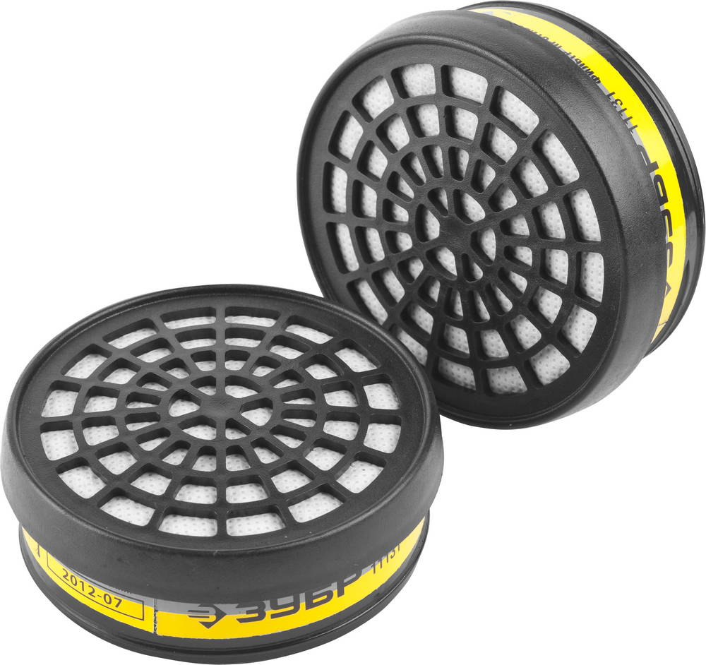 ЗУБР марка В1Е1, для респиратора, с резьбовым соединением, 2 шт, фильтр комбинированный (11131)