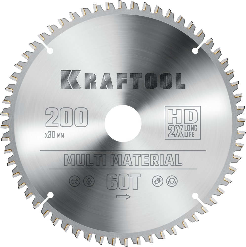 KRAFTOOL Multi Material 200х30мм 60Т, диск пильный