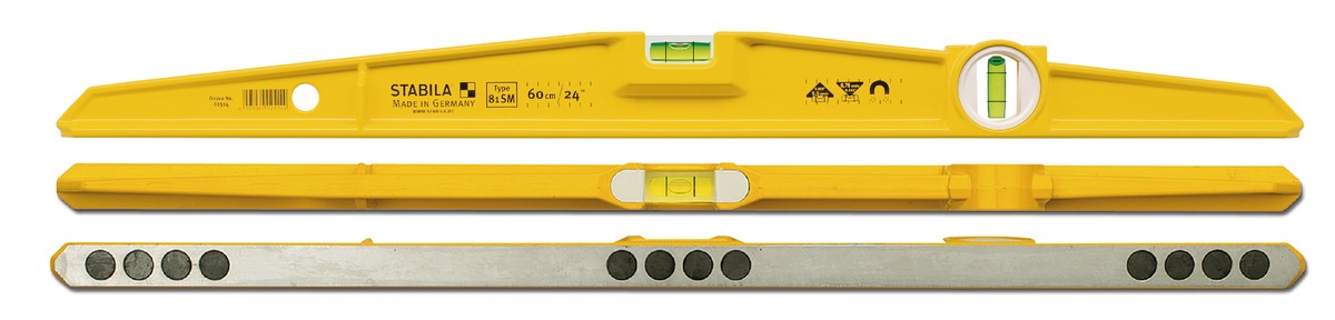 Уровень Stabila тип 81SM, 60см литой профиль (1верт.,1гориз., магнитный, точн. 0,5мм/м)