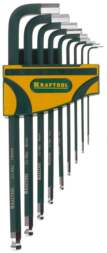 KRAFTOOL Industrie 9 шт, Набор длинных имбусовых ключей (27445-H9)