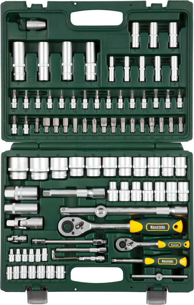 KRAFTOOL X-Drive 94, 94 предм., (1/2″+1/4″), универсальный набор инструмента (27883-H95)