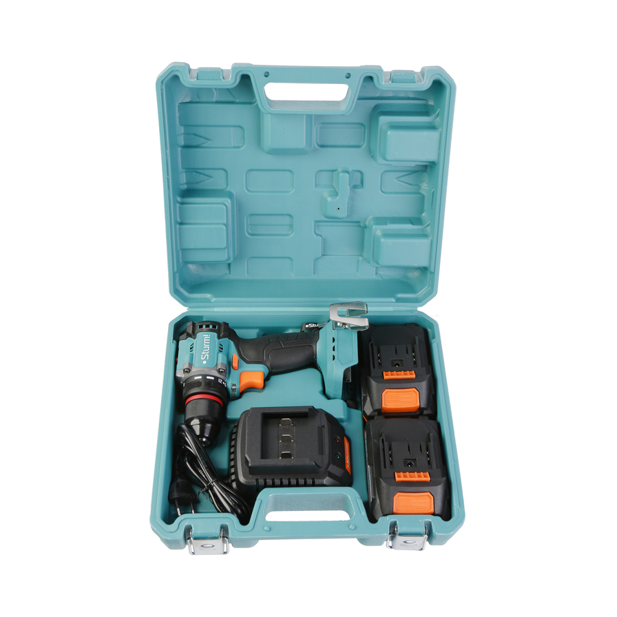 CD1860BL Дрель аккумуляторная Sturm!, бесщеточная 18В, 1BatterySystem, 60Нм, 2х2.0Ач, кейс