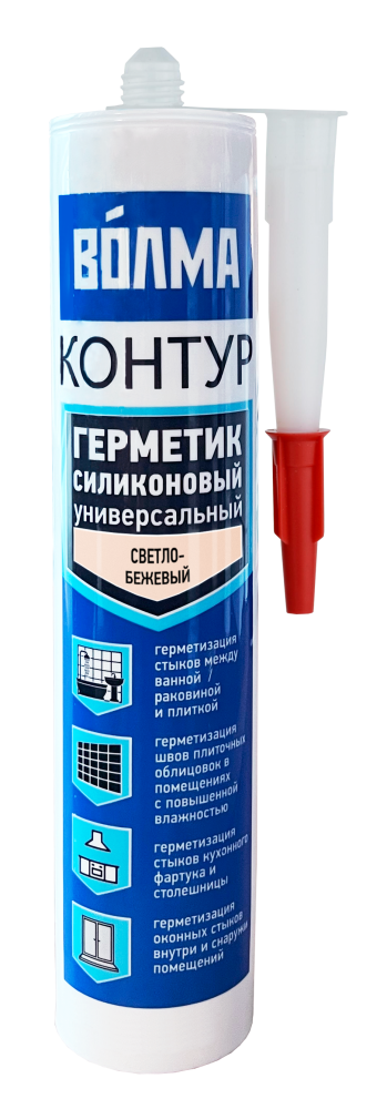 Силиконовый герметик «ВОЛМА-Контур» 290 мл, светло-бежевый