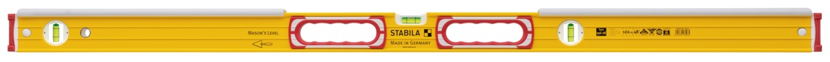 Уровень Stabila тип 196-2 К, 120см (2верт.,1гориз.,точн. 0,5мм/м) для каменщ./плиточ.с внут.ручками