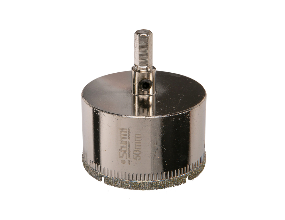 Коронка алмазн. По керам. Плитке и стеклу 50 х 55 мм,  с центрир. Сверл. Sturm!